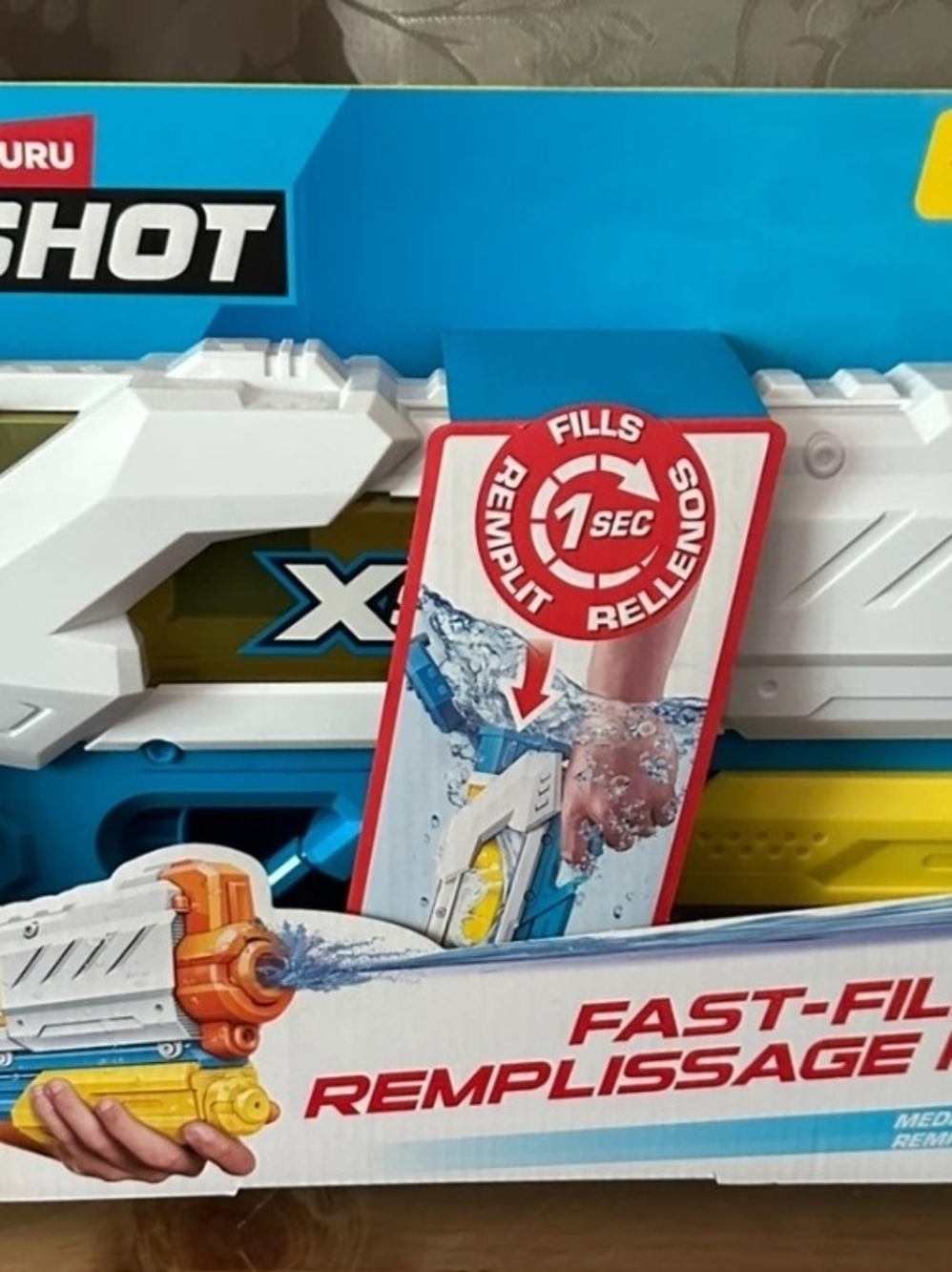 X-Shot Fast-Fill Water Blaster Toy - White, Blue & Yellow